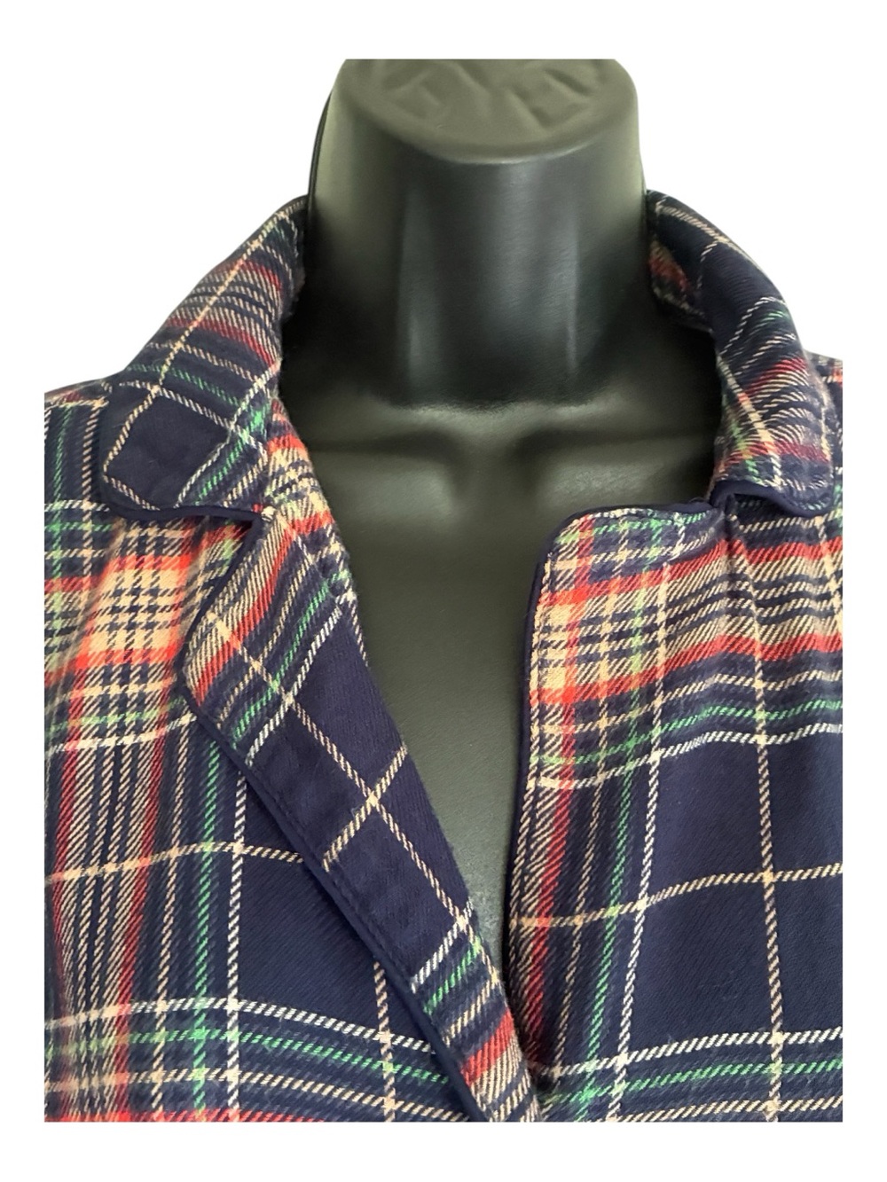 aerie Slouchy Navy Plaid Cozy Girl Indie Sleaze Grunge Boxy Soft PJ Flannel Sz M - Picture 3 of 9